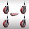Service Caster 5'' SS Red Poly Wheel Swivel 7/8'' Expanding Stem Caster Set, 4PK SCC-SSEX20S514-PPUB-RED-78-4 - alternate 2